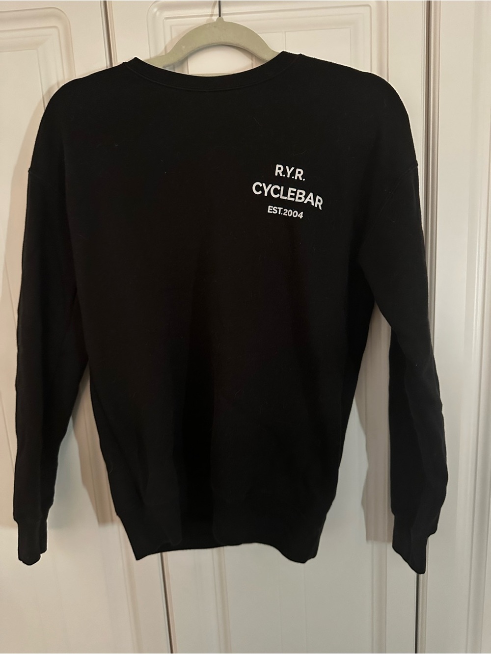Cyclebar Black Crewneck Sweater with R.Y.R. Logo